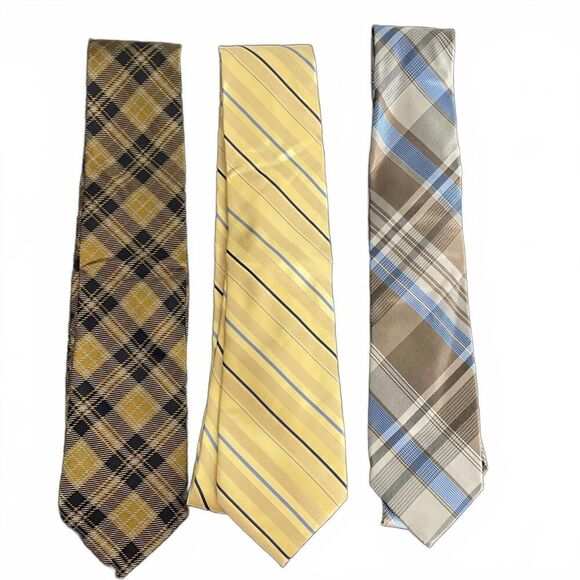 Lot of 3 Men's Neck Ties Calvin Klein, Ted Baker London, Perry Ellis Silk - Picture 1 of 11